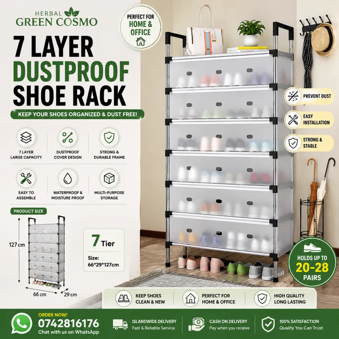 7 LAYER DUSTPROOF SHOE RACK